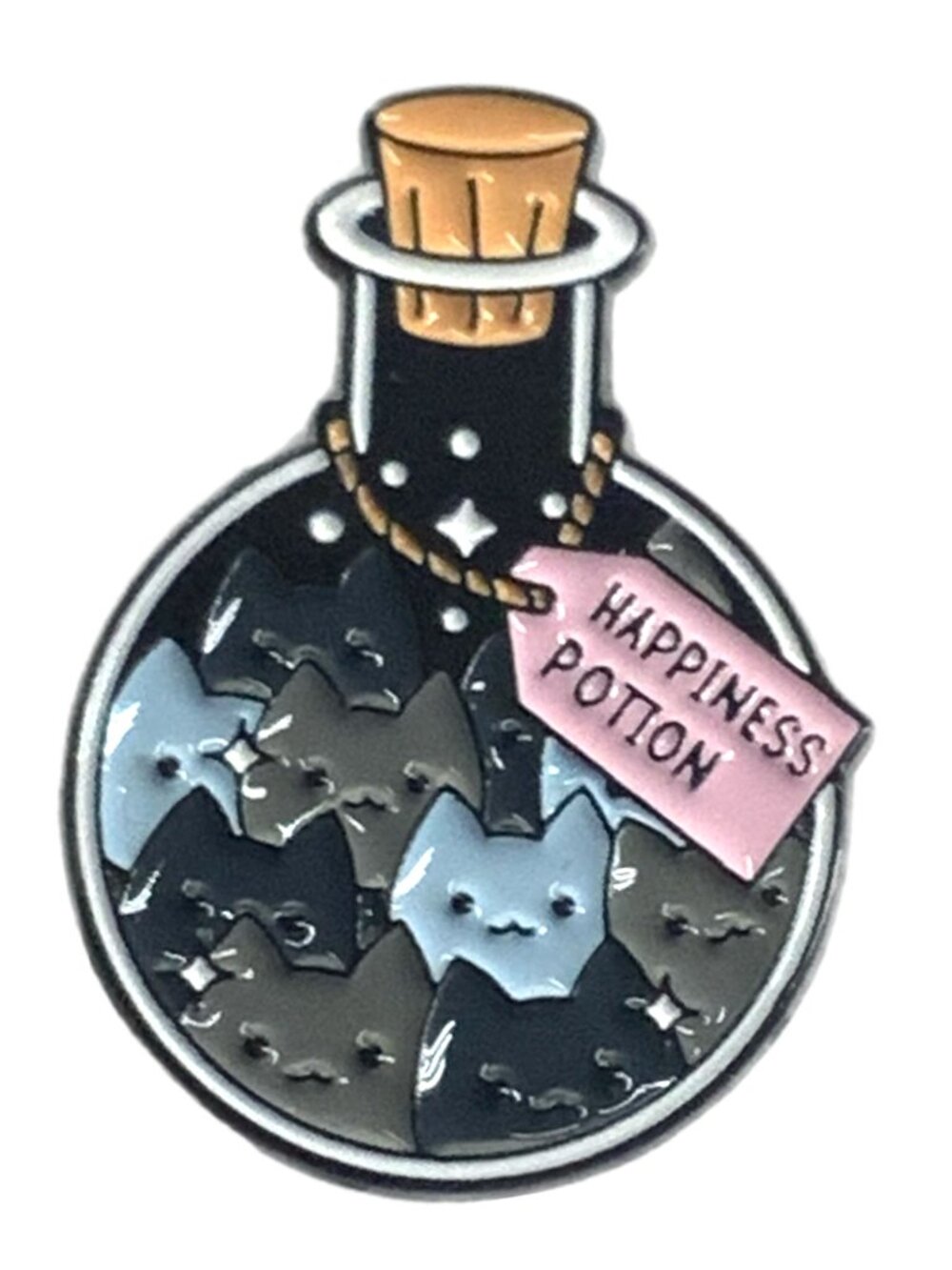 Happiness Potion Cat Bottle Enamel Pin